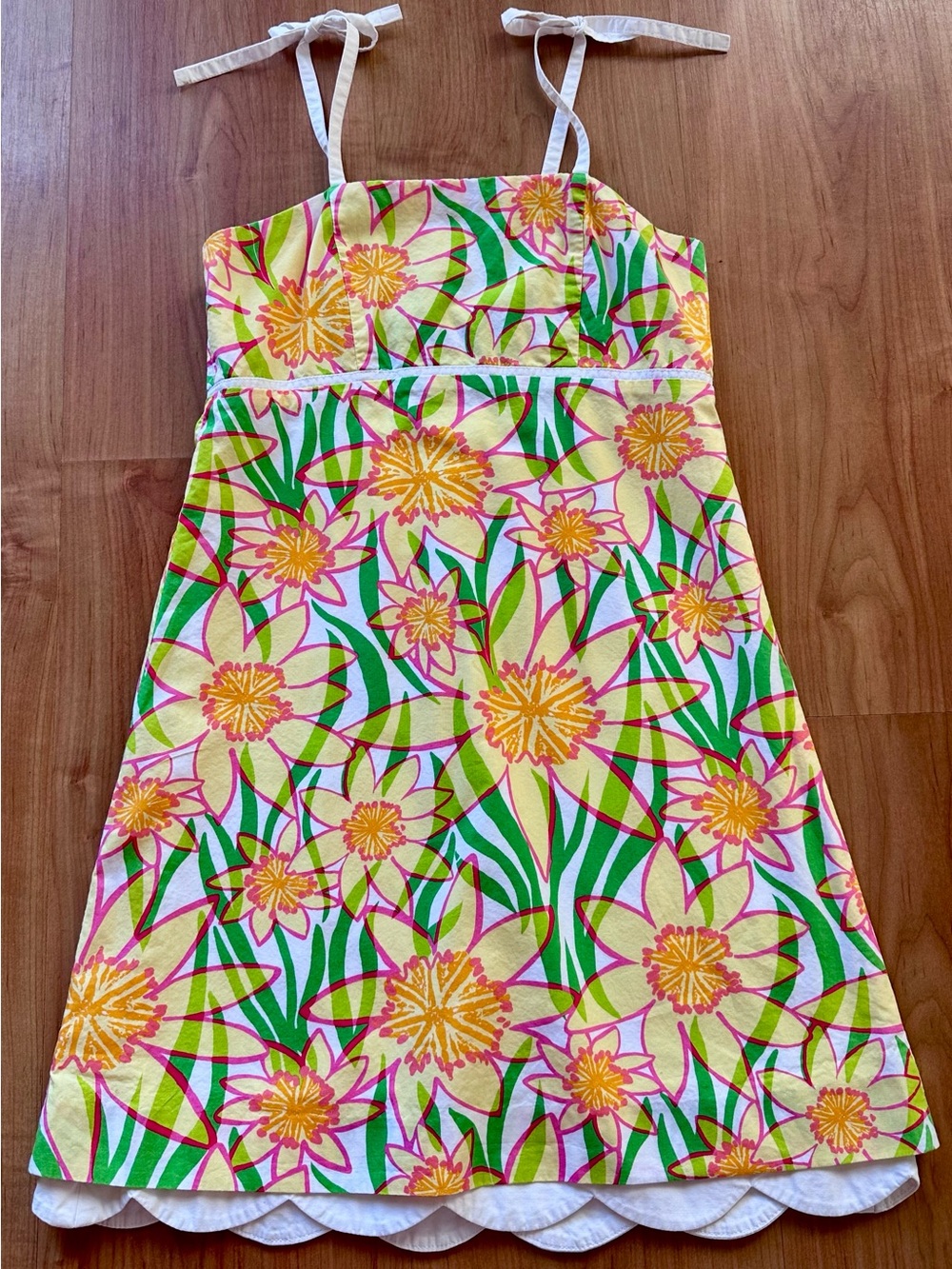 Lilly Pulitzer Yellow, Green & Pink Floral Tie-Shoulder Sundress